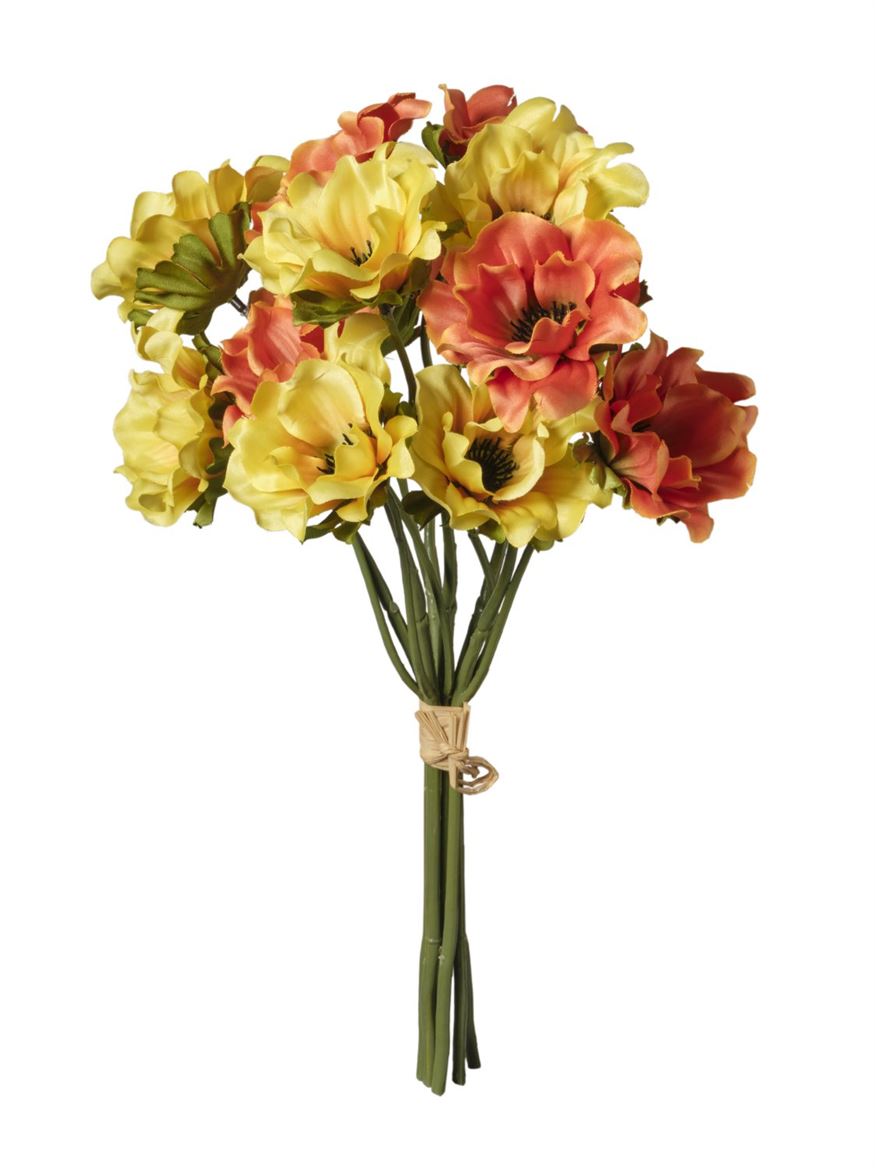 Art. Mazzo Anemone Cm38 - Yellow Orange
