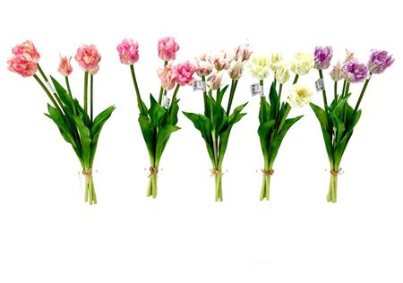 Art. Mazzo Tulipani Parrot X5 46cm - Pink