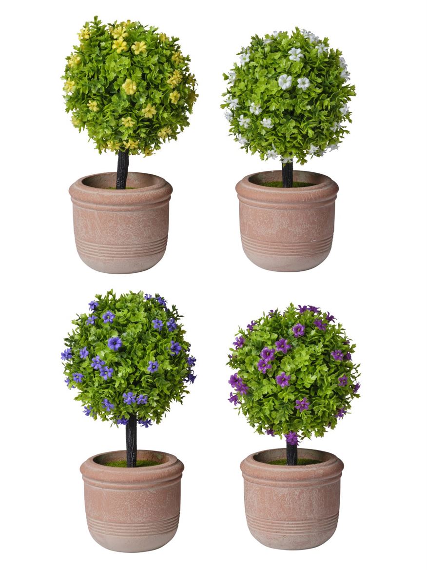 Art. Pianta Fiorellini In Vaso 10x20cm - 4 Mix Col