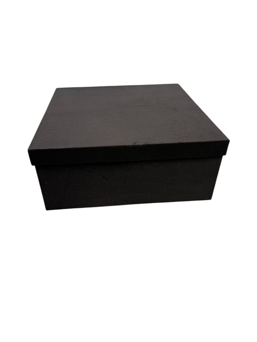 Box. Velvet P.coroncina 35x35x10cm - Nero