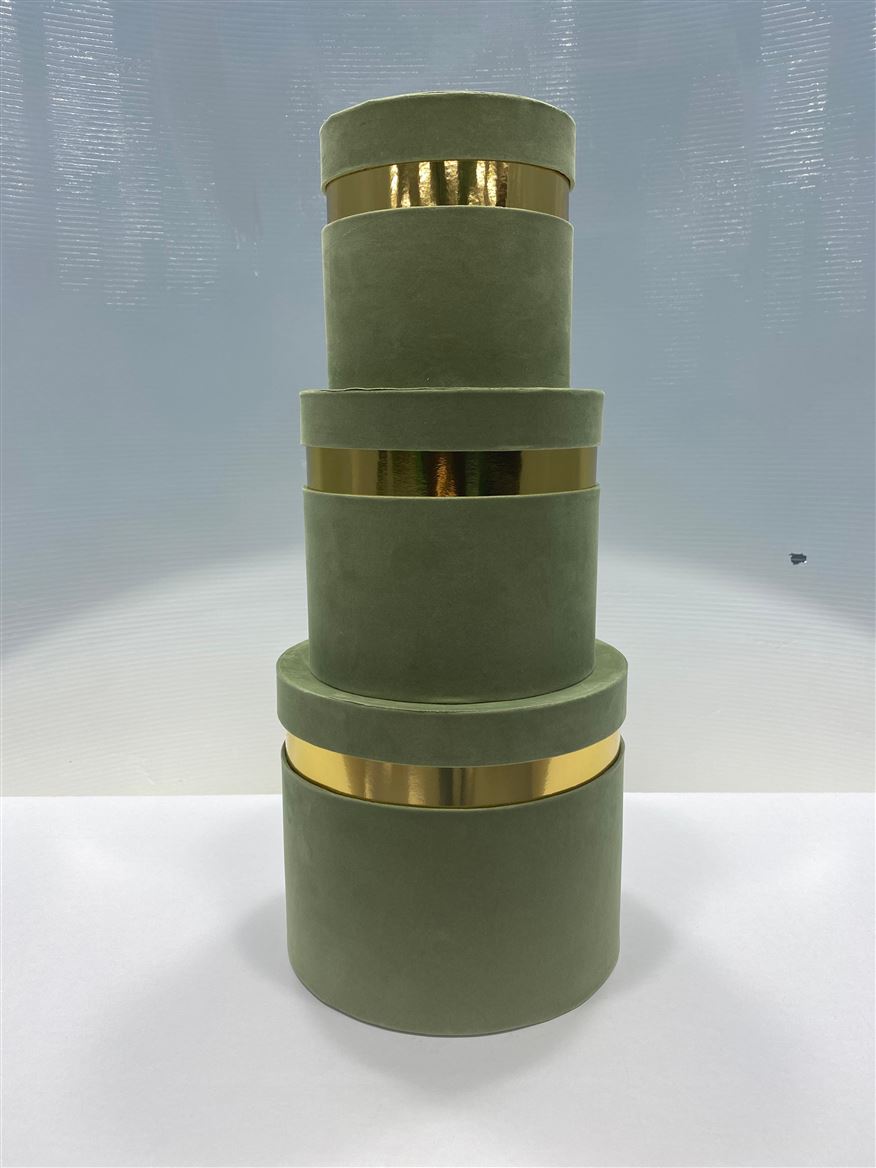 Box. Velvet Tris Verde Oliva