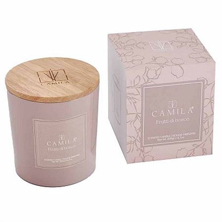 Candele. 200g. D.9 H.9cm Cipria - Frutti Di Bosco