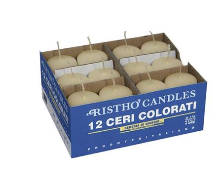 Candele. Cero D4xh7cm Vass.12pz Avorio