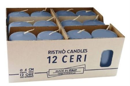 Candele. Cero D4xh7cm Vass.12pz Dusty Blue