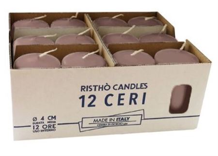 Candele. Cero D4xh7cm Vass.12pz Prugna
