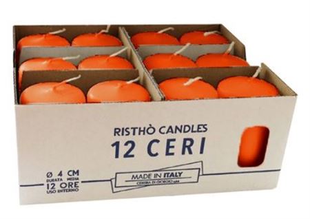 Candele. Cero D4xh7cm Vass.12pz Terracotta