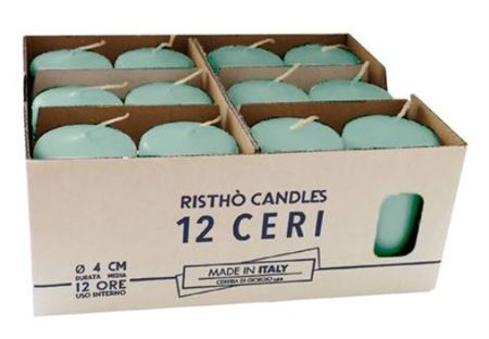 Candele. Cero D4xh7cm Vass.12pz Vintage Green