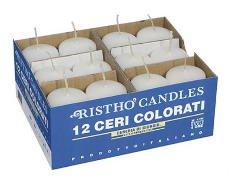 Candele. Cero D4xh7cm Vass12pz Bianco