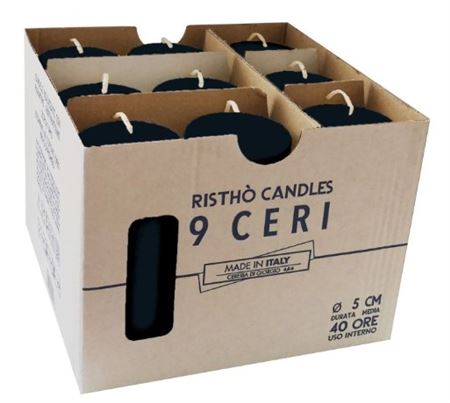 Candele. Cero D5xh12cm Vass.9pz Blu Notte