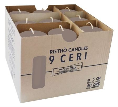 Candele. Cero D5xh12cm Vass.9pz Prugna