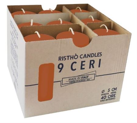 Candele. Cero D5xh12cm Vass. 9pz Terracotta