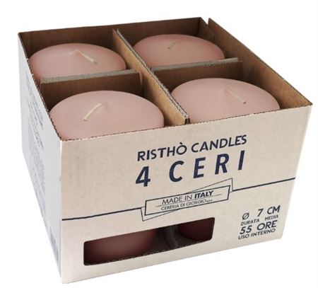 Candele. Cero D7xh10cm 4pz Ristho Cipria