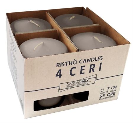Candele. Cero D7xh10cm 4pz Ristho Mocha