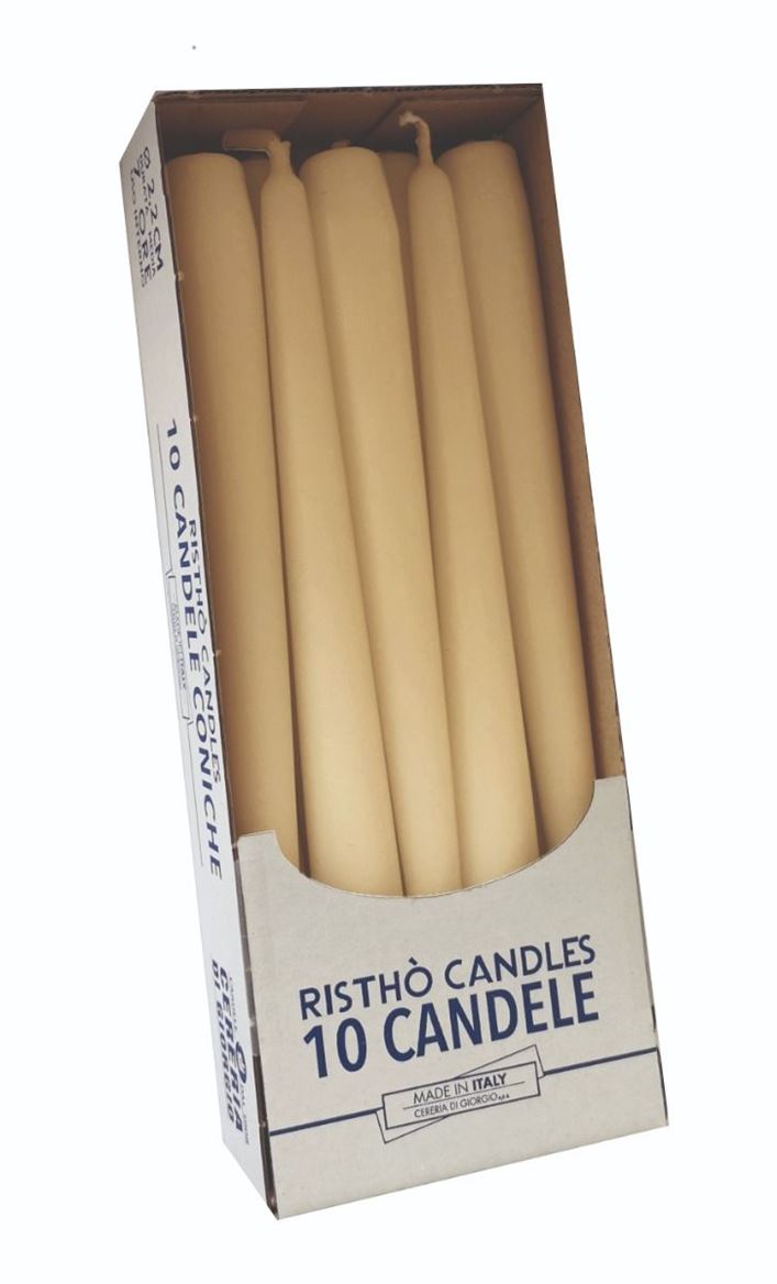 Candele. Conico Cm25 Vass.10pz Avorio