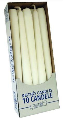 Candele. Conico Cm25 Vass.10pz Bianco