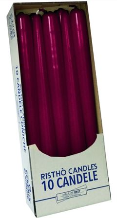 Candele. Conico Cm25 Vass.10pz Bordeaux