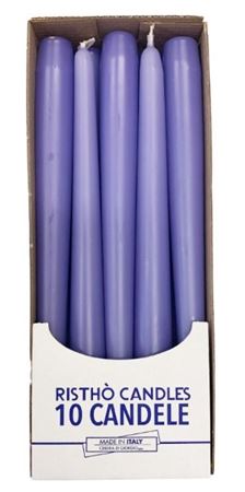 Candele. Conico Cm25 Vass.10pz Lavanda-glicine