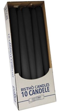 Candele. Conico Cm25 Vass.10pz Nero