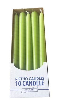 Candele. Conico Cm25 Vass.10pz Pistacchio