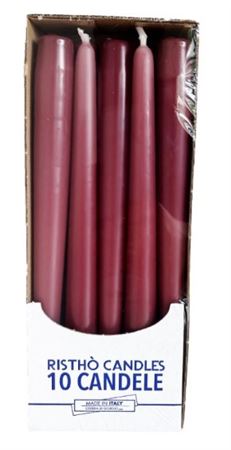 Candele. Conico Cm25 Vass.10pz Prugna