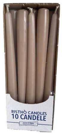 Candele. Conico Cm25 Vass.10pz Tortora