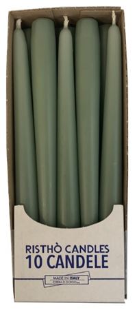 Candele. Conico Cm25 Vass.10pz Vintage Green