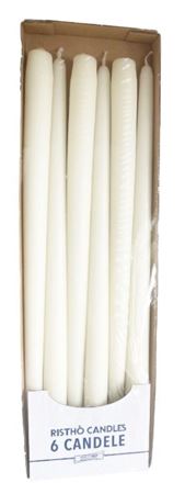 Candele. Conico Cm40 Vass.6pz - Bianco