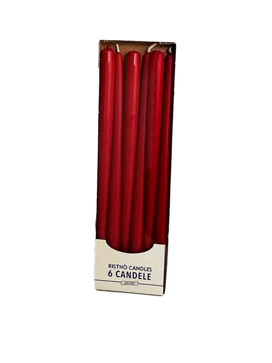 Candele. Conico Cm40 Vass.6pz - Bordeaux