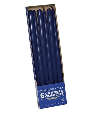 Candele. Conico Cm40 Vass.6pz - Dusty Blue
