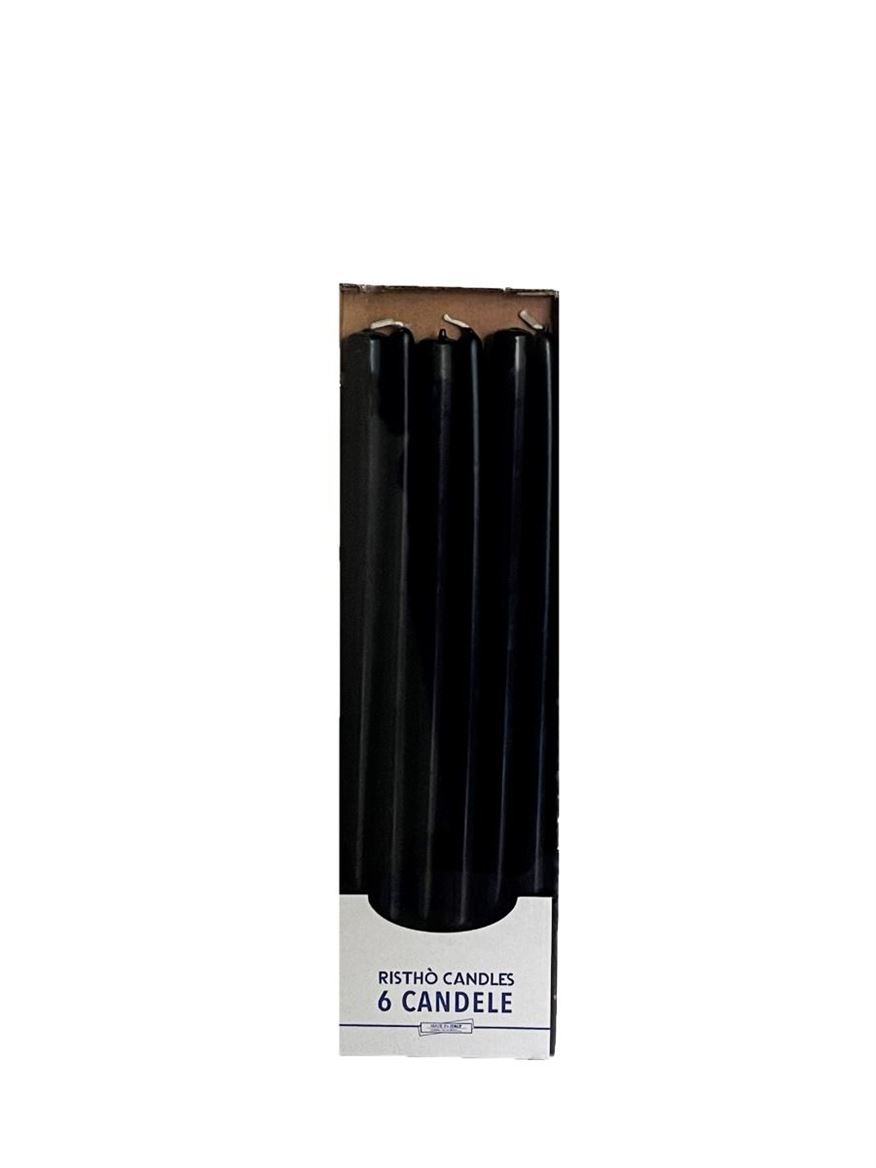 Candele. Conico Cm40 Vass.6pz - Nero