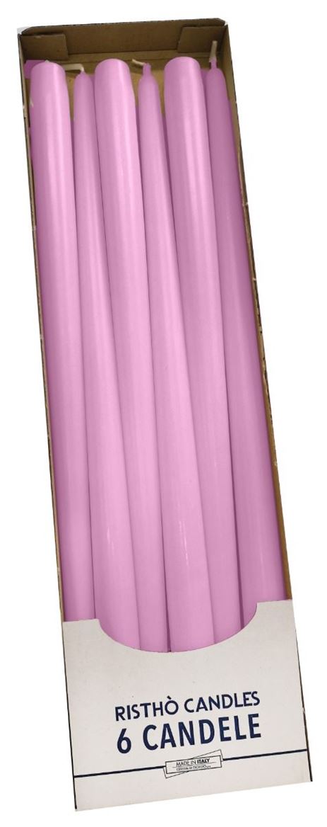 Candele. Conico Cm40 Vass.6pz - Rosa Polvere