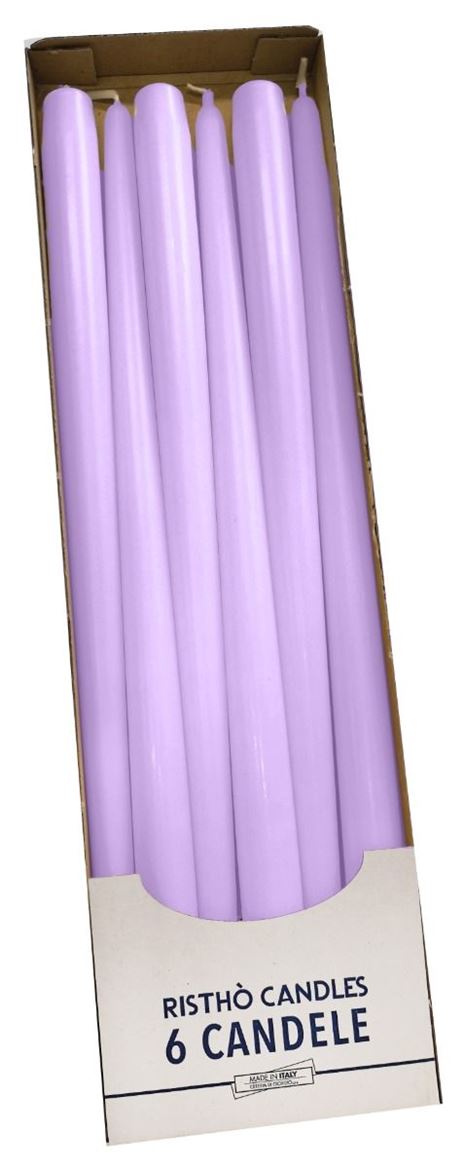Candele. Conico Cm40 Vass.6pz - Viola Polvere