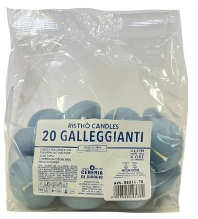 Candele. Gall.ovale Busta 20pz Dusty Blue