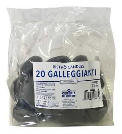 Candele. Gall. Ovale Busta 20pz Nero