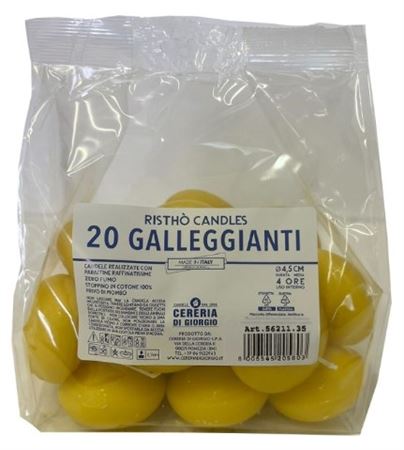 Candele. Gall. Ovale Busta 20pz Senape