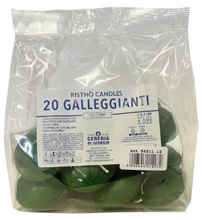 Candele. Gall. Ovale Busta 20pz Verde Scuro