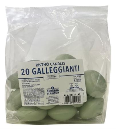Candele. Gall Ovale Busta 20pz Vintage Green