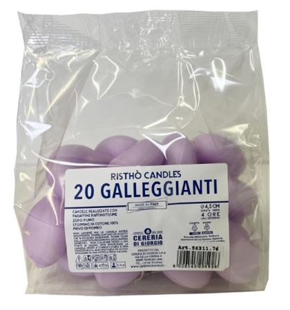 Candele. Gall.ovale Busta 20pz Viola Polvere