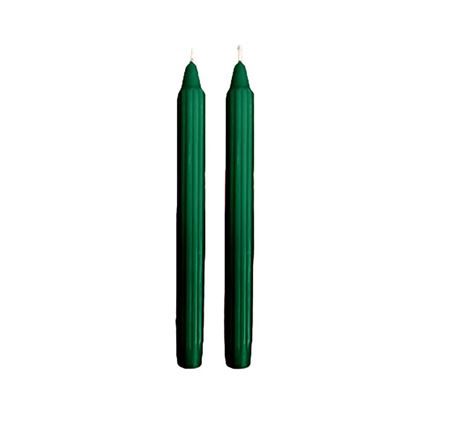 Candele. Scanalata Dorica 25cm 8pz. - Verde Scuro
