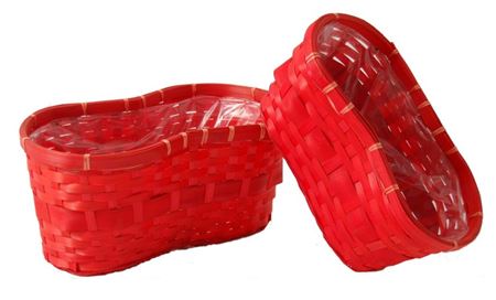 Cesti Caspò. Bamboo 31x18 H.13cm Rosso
