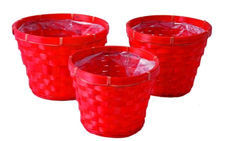 Cesti Caspò. Bamboo D.18 H.15cm Rosso
