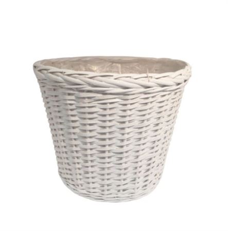 Cesti Caspò. Bor. Treccia Bianco D.20 H.17,5cm