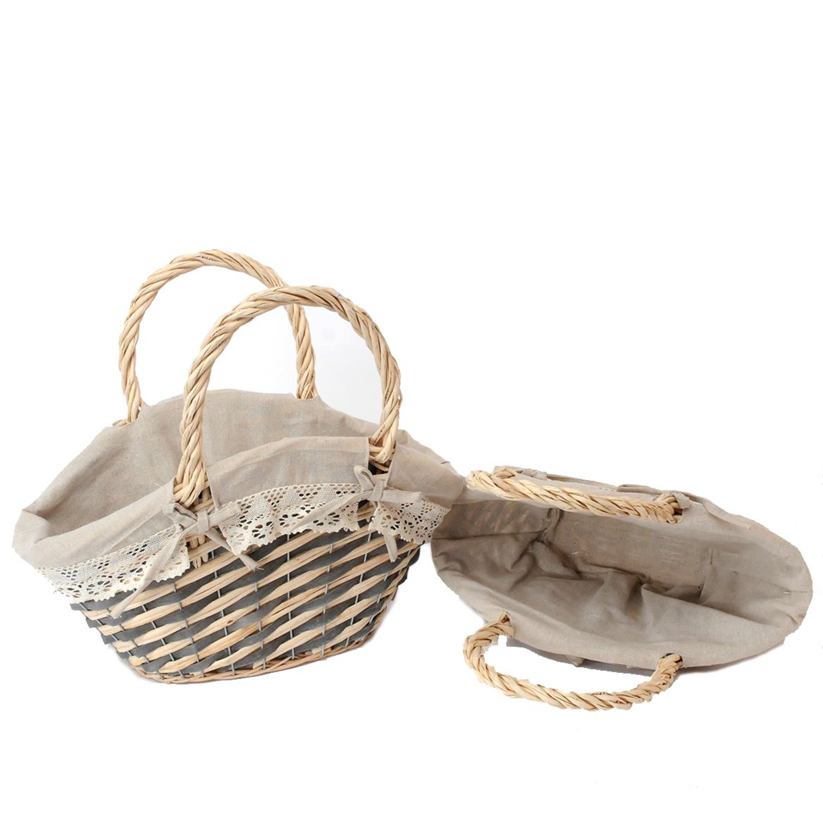 Cesti Caspò. Borsa 2pz. C/trina 43x25h39cm