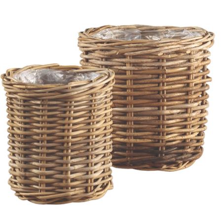 Cesti Caspò. Duo Tondo Rattan P.d.26h26 Gr.d36h31