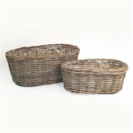 Cesti Caspò. Ovali Duo Rattan P.38x18h16 Gr.42x25h