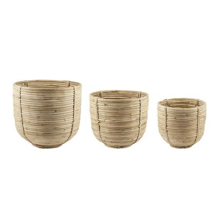 Cesti Caspò. Rattan 3pz D.26-22-18 H.24-20-16cm