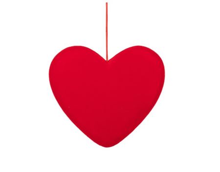 Deco. Cuore In Velluto Rosso Da Appendere 35x35cm