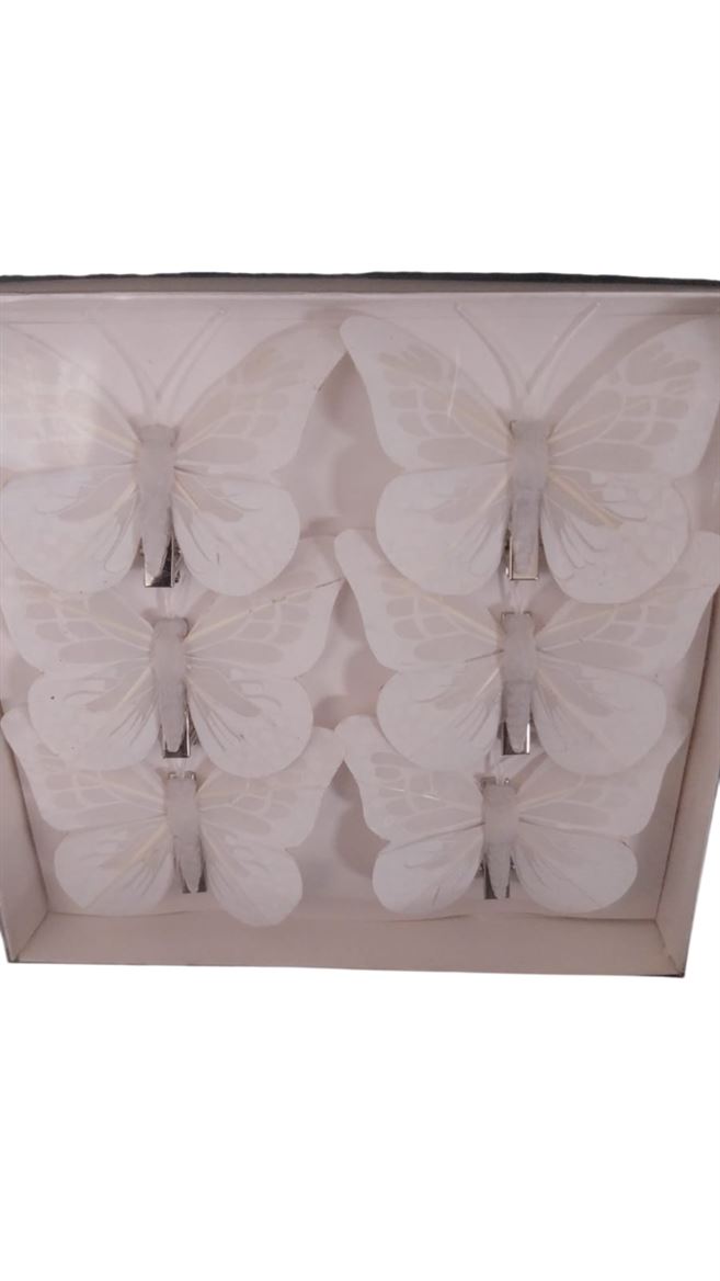 Deco. Farfalla 8cm Mix Colors - 6 Pz