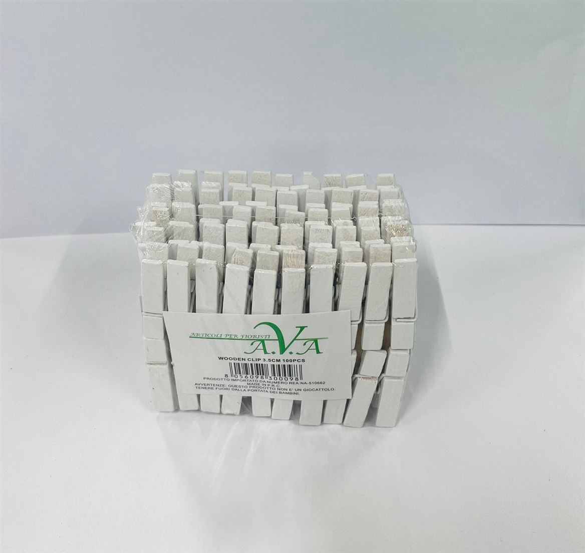 Flory. Mollettine 3.5cm Box 100pz Bianco