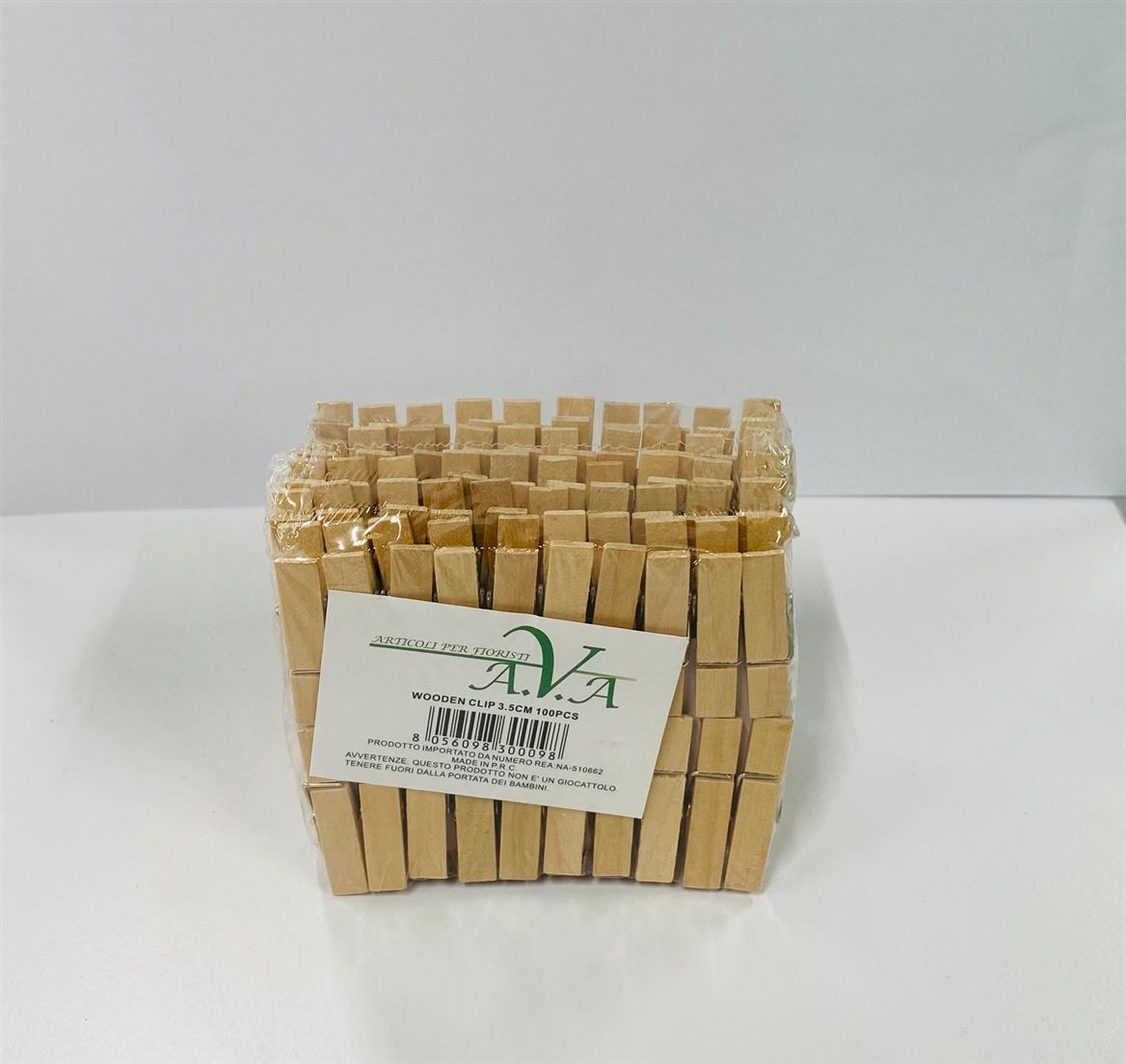 Flory. Mollettine 3.5cm Box 100pz Naturale